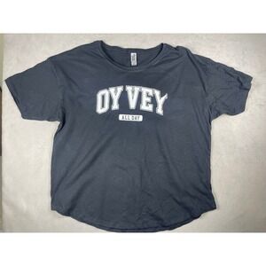 Instant Message Womens 2XL Oy Vey All Day Graphic Tee Charcoal Gray Curved Hem